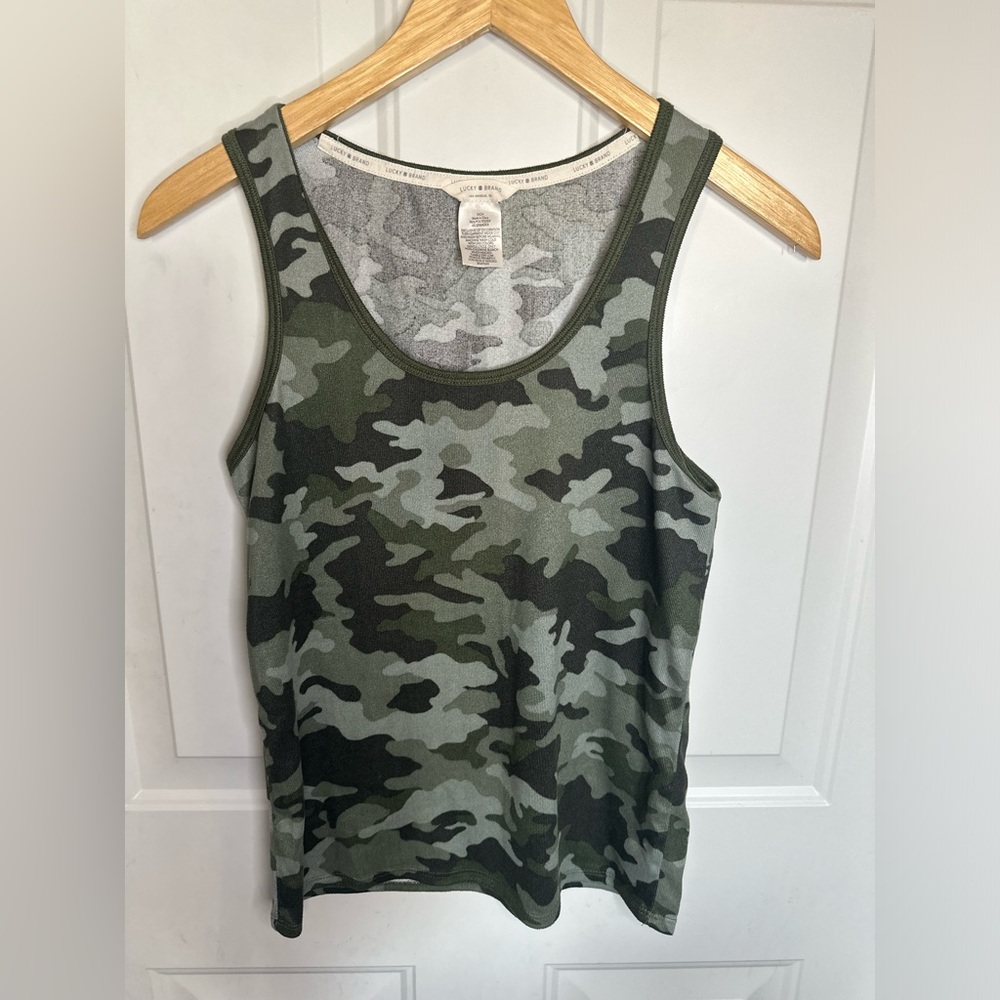 Lucky Brand Camo Scoop Neck Tank Top